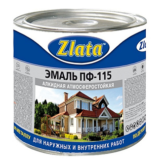 картинка Краска эмаль ПФ-115 серая 0,8кг Zlata от интернет-магазина К1-СТРОЙ
