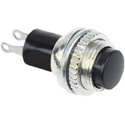 картинка Выключатель кнопка металл без./фикс. 220V 2А (2с) (ON)-OFF O10.2 черная Mini REXANT от интернет-магазина К1-СТРОЙ