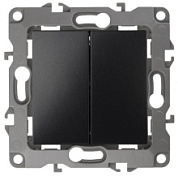 картинка Выключатель проходной 2-клавишный, 12-1106-05 антрацит ЭРА от интернет-магазина К1-СТРОЙ