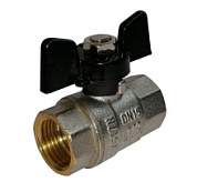 картинка Кран шаровый 1/2" гайка-гайка бабочка WaterMark черная ручка от интернет-магазина К1-СТРОЙ