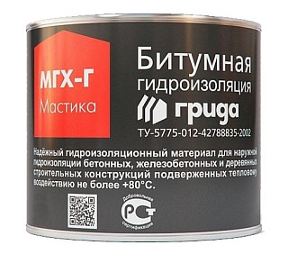 картинка Мастика битумная МГХ-Г 2кг ГРИДА от интернет-магазина К1-СТРОЙ