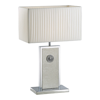 картинка 870936 (PD3088-WH) Настольная лампа FARAONE 1х60W E27 КОЖА/БЕЛЫЙ/ХРОМ (в комплекте) от интернет-магазина К1-СТРОЙ
