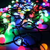 картинка Гирлянда шарик прозрачный 40 ламп цветная 4м. черный шнур от интернет-магазина К1-СТРОЙ