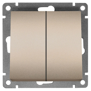 картинка Выключатель 2-клавишный 10А Шампань А0023-Br Universal Афина от интернет-магазина К1-СТРОЙ