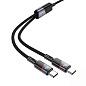 Кабель для зарядки 2 в 1 Type-C на 2 Type-C PD 100W U139 1,2м черный HOCO