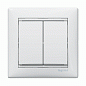 Переключатель 2-клавишный проходной белый 774408 Legrand Valena