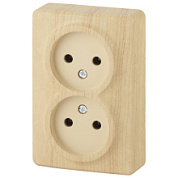 картинка Розетка 2х2P 11-2202-11, 16A-250В IP20 ОУ сосна, Эксперт Эра от интернет-магазина К1-СТРОЙ
