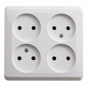 картинка Розетка 4-ая без заземления белая накладная Этюд Schneider Electric от интернет-магазина К1-СТРОЙ