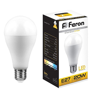 картинка Лампа светодиодная, 20W 230V E27 2700K LB-98 Feron от интернет-магазина К1-СТРОЙ