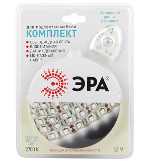 картинка Комплект светодиодной ленты с датчиком движения 2835move-4,8-30-12-2700-1,2m ЭРА от интернет-магазина К1-СТРОЙ