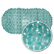 картинка Коврик для ванной 69x36 см резиновый на присосках голубой Камушки BR-6936 ZALEL от интернет-магазина К1-СТРОЙ