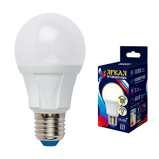 картинка Лампа светодиодная серия Яркая 4000K LED-A60 12W-NW-E27-FR PLP01WH Uniel от интернет-магазина К1-СТРОЙ