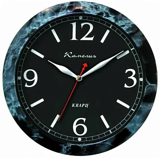 картинка Часы настенные Черный мрамор 425391 Камелия от интернет-магазина К1-СТРОЙ
