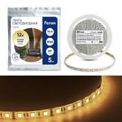 картинка Cветодиодная LED лента LS606, 60SMD(5050)/м 14.4Вт/м IP20 12V 3000К 27646 Feron от интернет-магазина К1-СТРОЙ