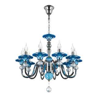 картинка 699104 (MD00081-10) Люстра AZZURRO 10х60W E14 ХРОМ (в комплекте) от интернет-магазина К1-СТРОЙ