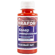 картинка Колер универсальный №9 розовый 100 мл Krafor от интернет-магазина К1-СТРОЙ