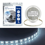 картинка Cветодиодная LED лента LS606, 60SMD(5050)/м 14.4Вт/м IP20 12V 6500К 27644 Feron от интернет-магазина К1-СТРОЙ