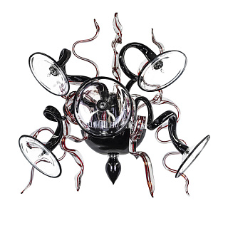 картинка Бра настенное Lightstar RICCIOLO 5х20W G4, чёрный+красный от интернет-магазина К1-СТРОЙ