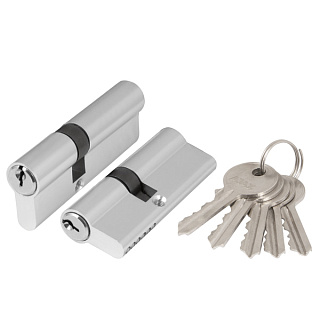 картинка Цилиндровый механизм AX100/60 mm 25+10+25 CP хром 5 ключами AJAX от интернет-магазина К1-СТРОЙ