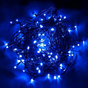 картинка Светодиодная гирлянда синий 100 ламп черный шнур 5м. от интернет-магазина К1-СТРОЙ