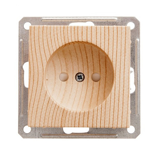 картинка Розетка 1-ая без заземления сосна Wessen 59 Schneider Electric от интернет-магазина К1-СТРОЙ