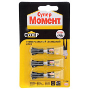 картинка Супер-клей универсальный 1 г блистер 3 шт. 2357275 ШБ KFUO Б0039103 Момент от интернет-магазина К1-СТРОЙ