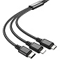 Кабель 3в1 Micro-USB+Type-c+iOS X76 чёрный 1м 2A Hoco