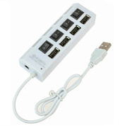 картинка USB2.0 Hub разветвитель на 4 USB с выключателями белый от интернет-магазина К1-СТРОЙ