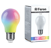 картинка Лампа светодиодная матовая, плавная сменая цвета LB-375 E27 3W RGB 38118 Feron от интернет-магазина К1-СТРОЙ