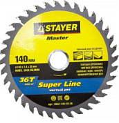 картинка Диск пильный SUPER-Line по дереву, 140х20 мм 36Т 3682-140-20-36 STAYER MASTER от интернет-магазина К1-СТРОЙ