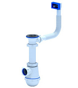 картинка Сифон 1 1/2*40 для мойки с гибким переливом, A0140S АНИ ПЛАСТ Грот от интернет-магазина К1-СТРОЙ