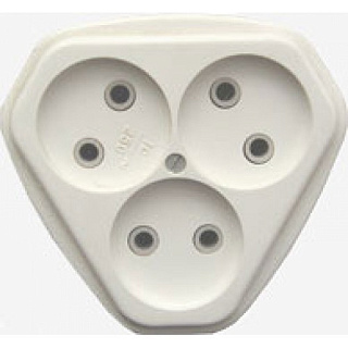 картинка Розетка 3-ая РС10-394 скрытой установки Кунцево-Электро от интернет-магазина К1-СТРОЙ