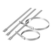 картинка Хомут стальной SSCTE79-300 7.9х300мм, d пучка max 82мм нагрузка 120кг, серый STEKKER от интернет-магазина К1-СТРОЙ