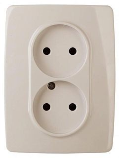 картинка Розетка без заземления, 2X2P, 12-2107-02 ЭРА слоновая кость ЭРА от интернет-магазина К1-СТРОЙ