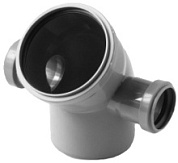 картинка Колено D=110х45 с двумя отводами 50 правое/левое ПП Политрон от интернет-магазина К1-СТРОЙ