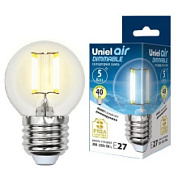 картинка Лампа светодиодная LED-G45-5W/NW/E27/CL/DIM GLA01TR UNIEL от интернет-магазина К1-СТРОЙ