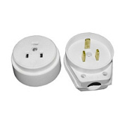 картинка Розетка с вилкой для электроплиты накладной белый от интернет-магазина К1-СТРОЙ