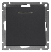 картинка Выключатель 1-клавишный 10А с подсветкой графит A0121-Gr Universal Афина от интернет-магазина К1-СТРОЙ