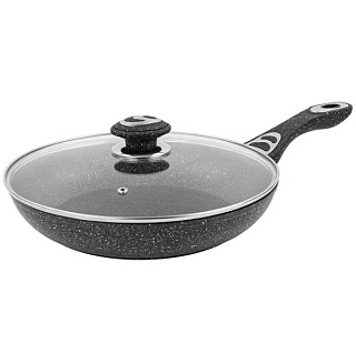 картинка Сковорода с крышкой 26см мраморное покрытие, RL-7626 Royalty Line от интернет-магазина К1-СТРОЙ