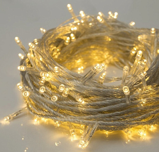 картинка Гирлянда светодиодная теплый, 200L прозрачный шнур 9м от интернет-магазина К1-СТРОЙ