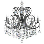 картинка Люстра подвесная Osgona Elegante 860W E14, чёрный хром, прозрачный хрусталь от интернет-магазина К1-СТРОЙ