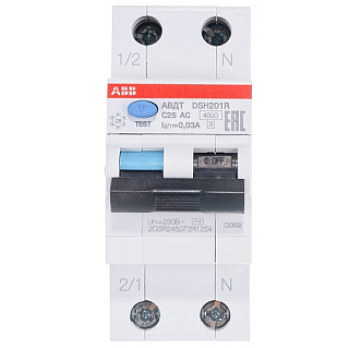 картинка Автомат дифференциальный ABB DSH201R 25A 30mA AC от интернет-магазина К1-СТРОЙ