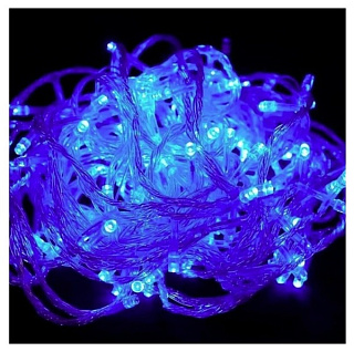 картинка Светодиодная гирлянда LED40 прозрачный шнур, синий 4м от интернет-магазина К1-СТРОЙ