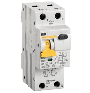 картинка Дифференциальный автоматический выключатель АВДТ32 63А 100мА (MAD22-5-063-C-100) ИЭК от интернет-магазина К1-СТРОЙ