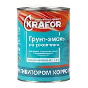 картинка Алкидная грунт-эмаль по ржавчине белая 1 кг 14 26677 Krafor от интернет-магазина К1-СТРОЙ