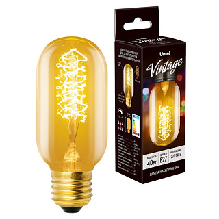 картинка Лампа накаливания цилиндр 40w E27 IL-V-L45A-40/Golde Vintage UNIEL от интернет-магазина К1-СТРОЙ
