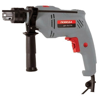 картинка Дрель ударная ПОБЕДА, ДУ-13/775, с ударом, мощность 775Вт, макс.диаметр 13мм, глубиномер + дополнит от интернет-магазина К1-СТРОЙ