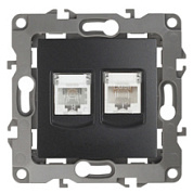 картинка Розетка комбинированная RJ45+RJ11, 12-3109-05 антрацит ЭРА от интернет-магазина К1-СТРОЙ