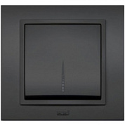 картинка Выключатель 1-клавишный с подсветкой черный El-Bi от интернет-магазина К1-СТРОЙ