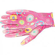 картинка Перчатки садовые из полиэстера с нитрильным обливом, розовые L Palisad от интернет-магазина К1-СТРОЙ